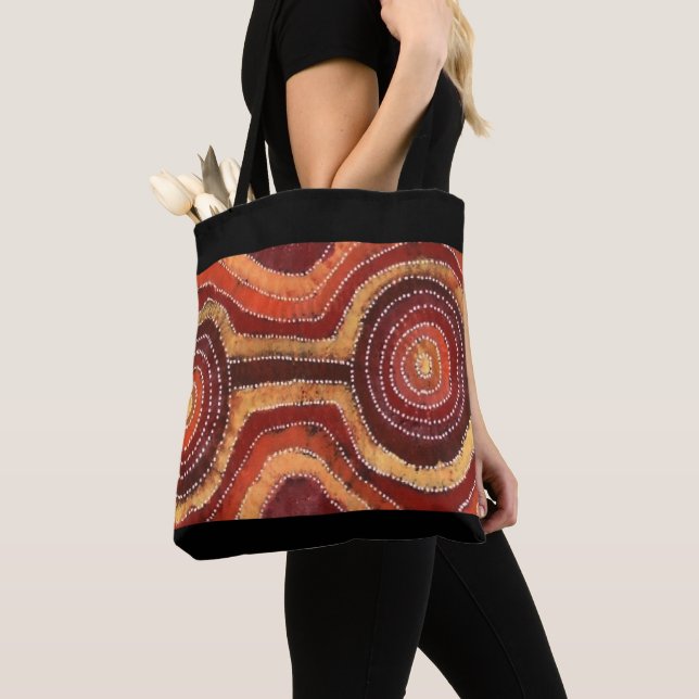 Bolsa Tote Blogue de Arte Aboriginal do Campo de Fogo (Close Up)