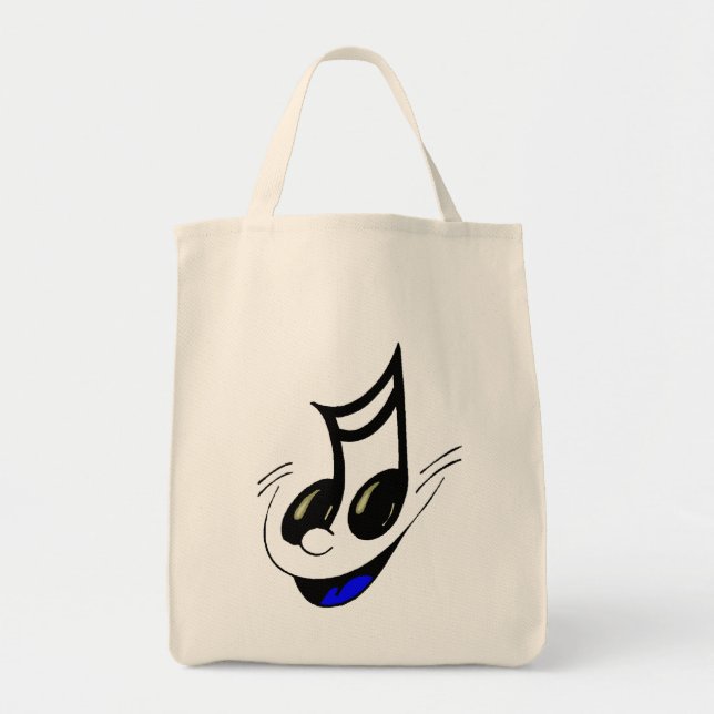 Bolsa Tote Blogue de Chave de Música Feliz (Frente)
