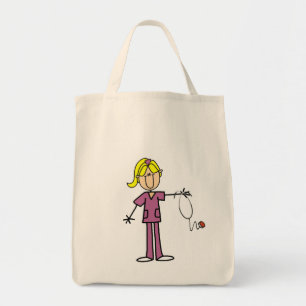 Bolsa Tote "Blond Female Stick" Figura T-shirts de Enfermeira