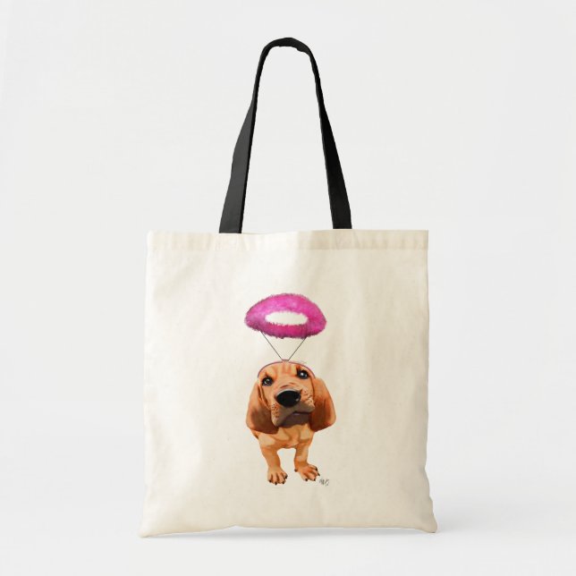 Bolsa Tote Bloodhound Com Ângulo Rosa Ângico (Frente)
