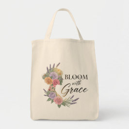 Bolsa Tote Bloom com Grace Elegant Floral Woman Silhouette