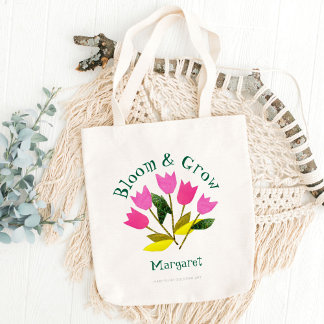 Bolsa Tote Bloom Floral Retroativo e Primavera personalizado
