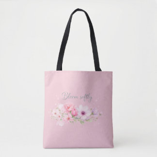 Bolsa Tote Bloom Softly – Floral em Aquarela Pastel