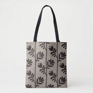 Bolsa Tote Blooming Floral Silhouette L black flowers