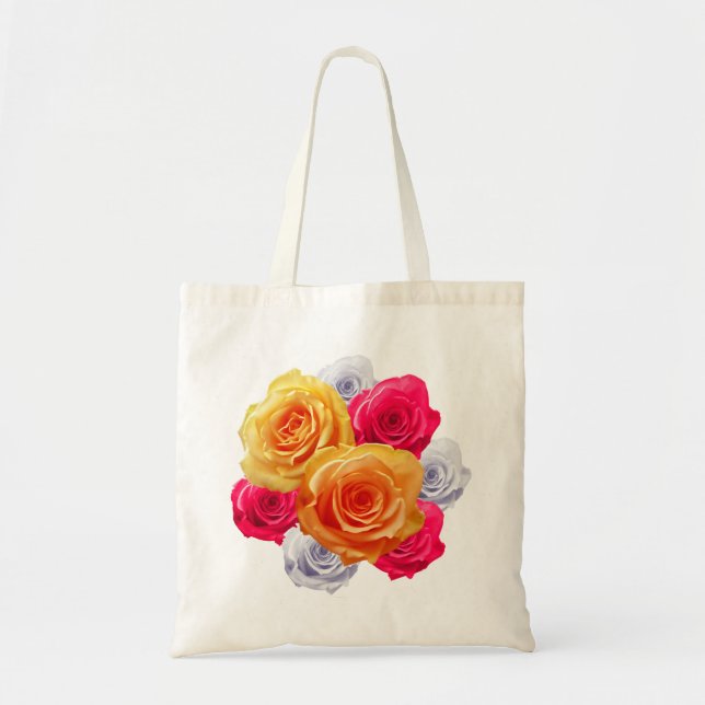 Bolsa Tote Blooming Rosa Motif Tote Bag (Frente)