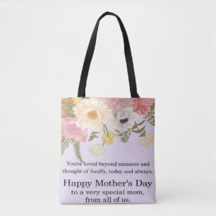 Bolsa Tote Blooming with Love: Happy Dia de as mães