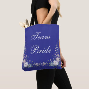 Bolsa Tote Blooms do Jardim de Elegância Regal Blue Vintage