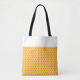 Bolsa Tote Bloqueio de Cor do Padrão de Arte em Branco Amarel