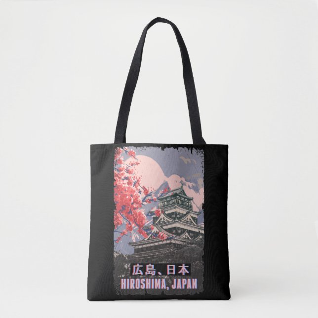 Bolsa Tote Blossom de Cereja Animada com Animação do Templo H (Frente)