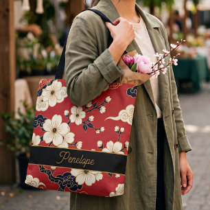 Bolsa Tote Blossom Nouveau Floral Elegante Personalizado
