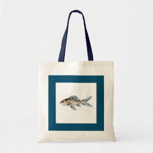 Bolsa Tote Blue and Orange Shubunkin Goldfish Art