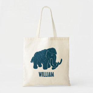 Bolsa Tote Blue Cartoon Wooly Mammoth Personalizado