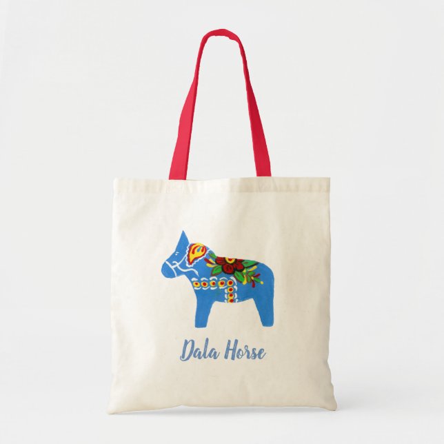 Bolsa Tote Blue Dala Horse Tote Bag (Frente)