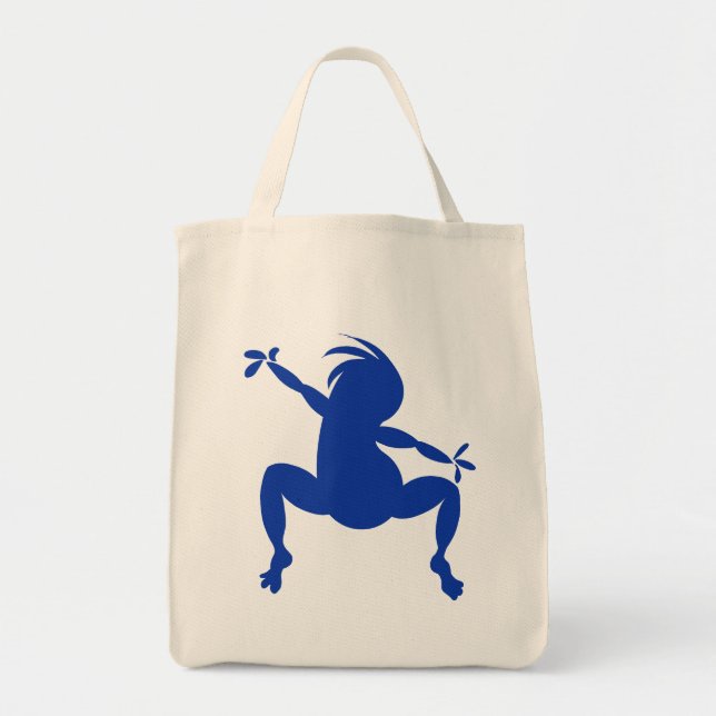 Bolsa Tote Blue Dancing Kokopelli (Frente)
