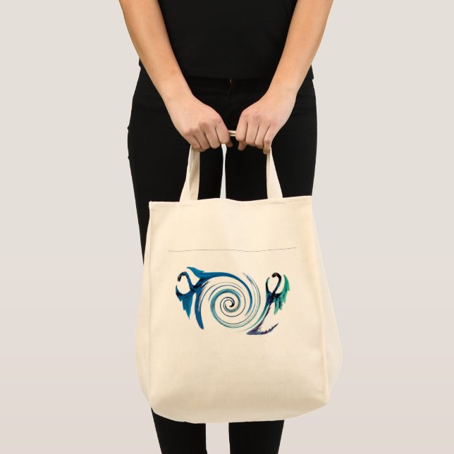 Bolsa Tote Blue Dragon Swirl Mythic Animal (Frente (produto))
