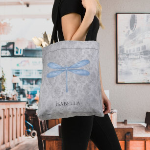 Bolsa Tote Blue Dragonfly Damask