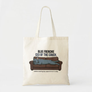 Bolsa Tote Blue French Bulldog CEO of the Couch Funny Dog Mom