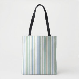 Bolsa Tote Blue Green and white stripes