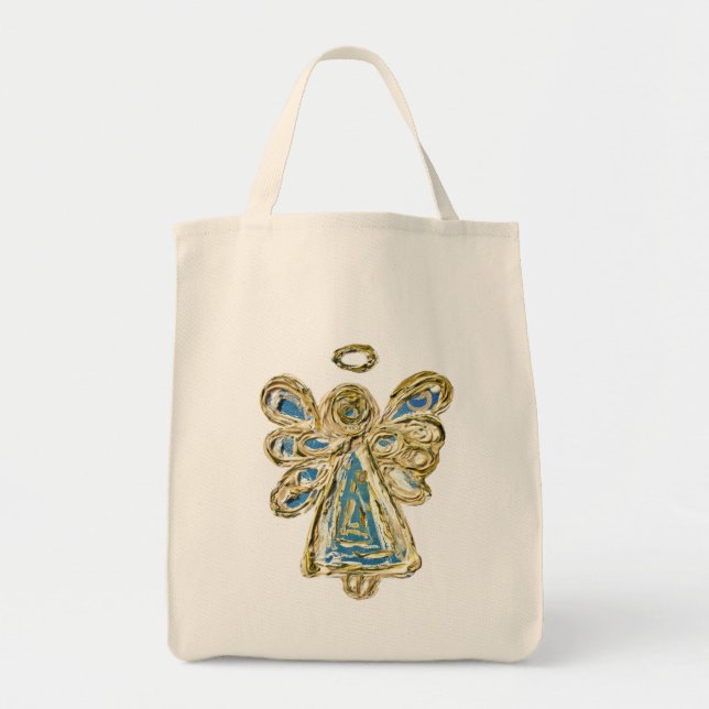 Bolsa Tote Blue Guardian Angel Art Custom Totoag (Frente)