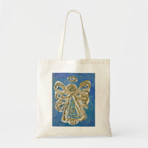 Bolsa Tote Blue Guardian Angel Custom Art Toag
