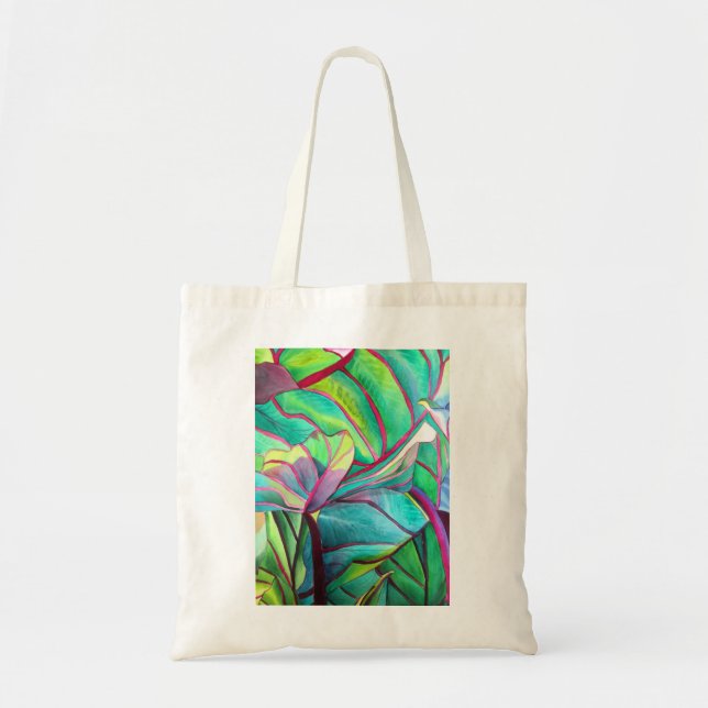 Bolsa Tote Blue Hawaii - Folhagem tropical (Frente)