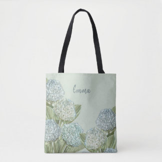 Bolsa Tote Blue Hydrangea/ Sage Green