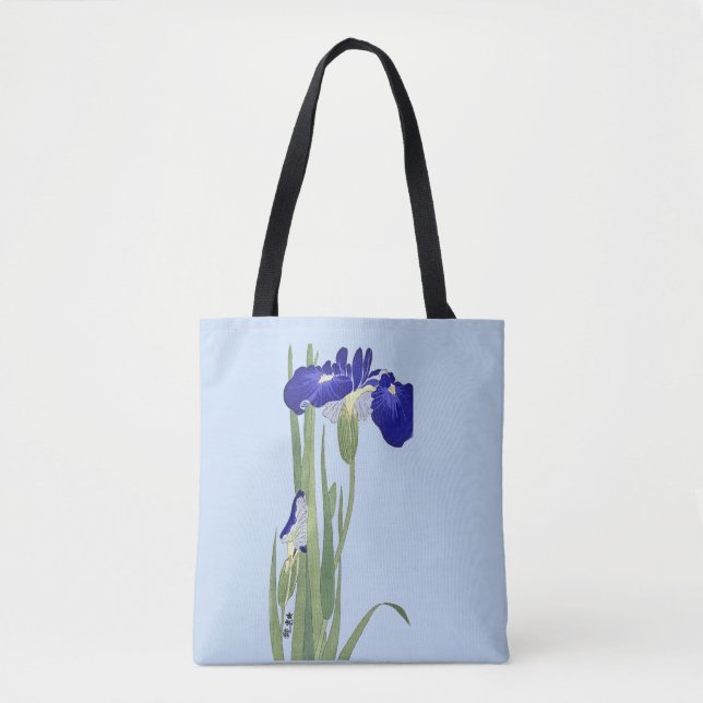Bolsa Tote Blue Irises de Ohara Koson (Frente)