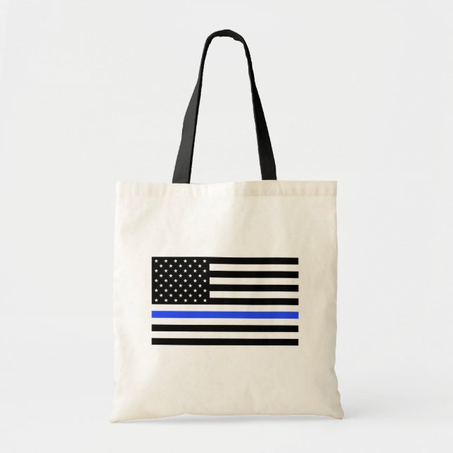 Bolsa Tote Blue Line fino ensaca, embandeira (Frente)
