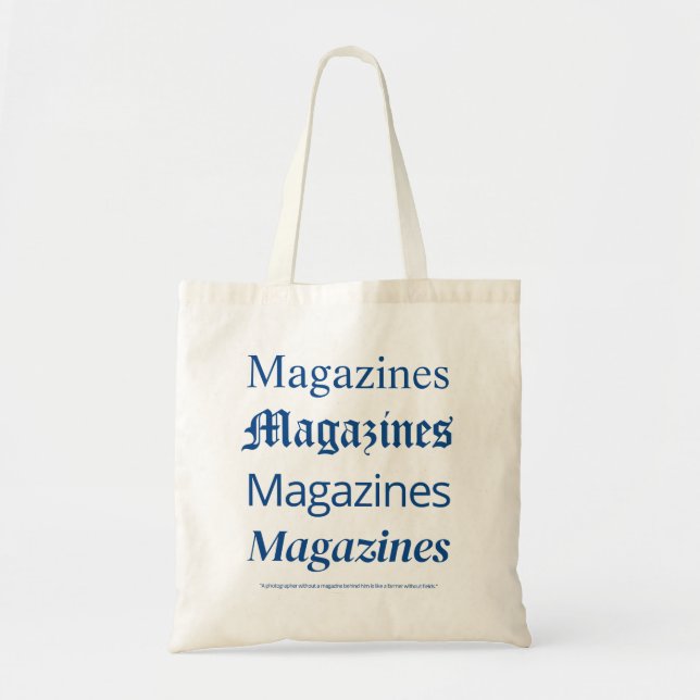 Bolsa Tote Blue Magazines Tote Bag, Trendy Fashion Tote Bag (Frente)