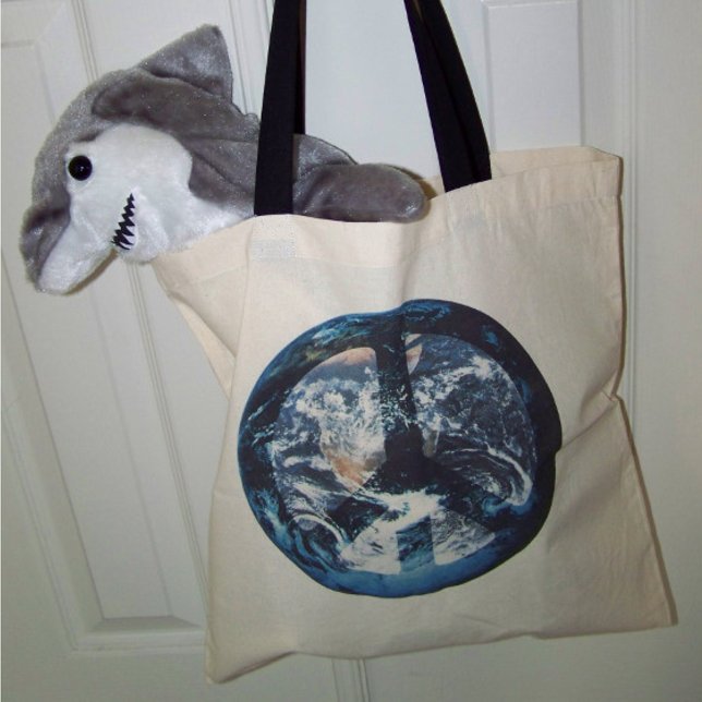 Bolsa Tote Blue Marble World Peace Photo Art (Criador carregado)