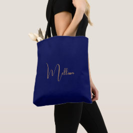 Bolsa Tote Blue minimalist custom name 