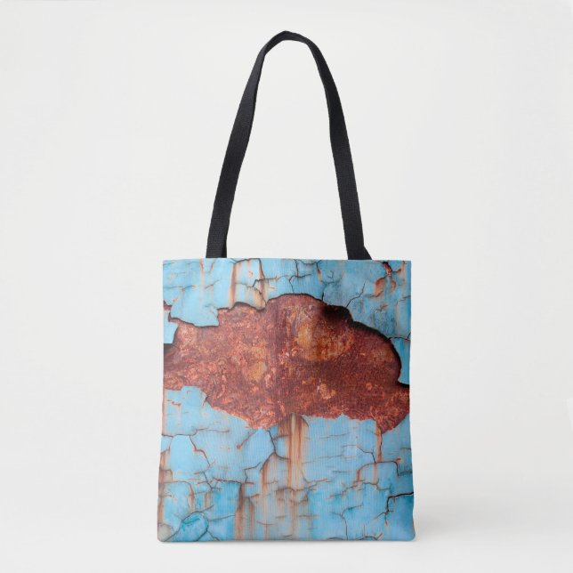 Bolsa Tote Blue paint and rust texture old, paint, texture, a (Frente)