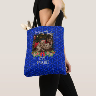 Bolsa Tote Blue Poinsettias Pet Photo Melhor Natal De Todos