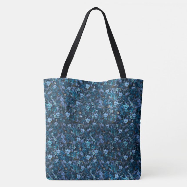 Bolsa Tote Blue print Pansies (Verso)