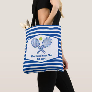 Bolsa Tote Blue Striped do Clube de País Tênis Personalizado