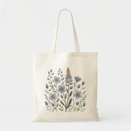 Bolsa Tote Blue Wildflower Botanical Illustration