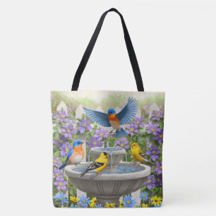 Bolsa Tote Bluebird Goldfinches e Birdabat