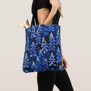 Bolsa Tote Bluebonnets - Flores do Texas Azul Escuro