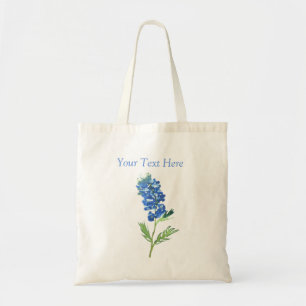 Bolsa Tote Bluebonnets Texas Blue Floral Vintage color