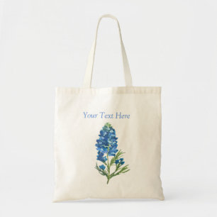 Bolsa Tote Bluebonnets Texas Blue Floral Vintage color