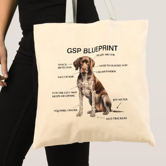 Bolsa Tote Blueprint de ponteiro fino alemão engraçado