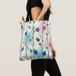 Bolsa Tote Blumenmotiv in Aquarellfarben