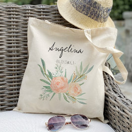 Bolsa Tote Blush Pink Floral Bridesmaid presente