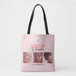 Bolsa Tote Blush Pink Script 3 Maquiagem com Foto