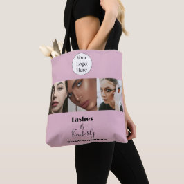 Bolsa Tote Blush Pink Script Logo Photo Lash Studio