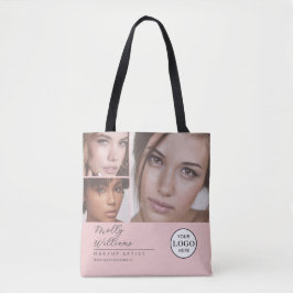 Bolsa Tote Blush Pink Script Logo Photo Makeup Studio