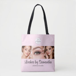 Bolsa Tote Blush Pink Script Logo Photo Makeup Studio
