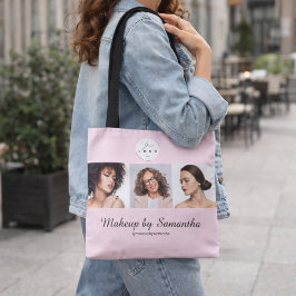 Bolsa Tote Blush Pink Script Logo Photo Makeup Studio