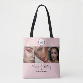 Bolsa Tote Blush Pink Script Logo Photo Makeup Studio 