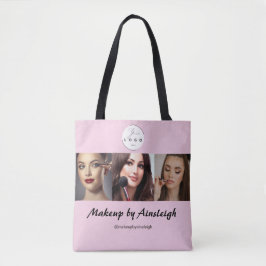 Bolsa Tote Blush Rosa Logotipo de Letra Preta 3 Foto de Maqui